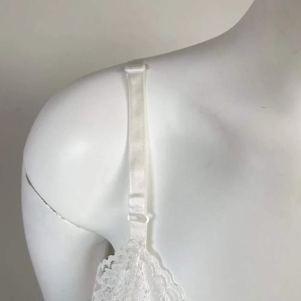 Vintage Vanity Fair Slip Dress Nylon Silky Lace Trim Size 34 Boho Fairy Romantic